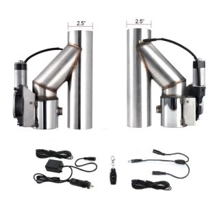 2.5" Electric Exhaust E-CutOut Valve Universal Kit w/ Remote Controller-2pcs