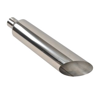 Silver 5" Inlet 7" Outlet 36" Long Exhaust Tip Stack Miter Cut Diesel Smoker SS