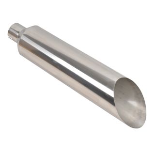 Silver 5" Inlet 8" Outlet 36" Long Exhaust Tip Stack Miter Cut Diesel Smoker SS