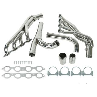 Long Tube Exhaust Header with Y-Pipe for 14-17 Chevy GMC Silverado Sierra 5.3L 6.2L V8