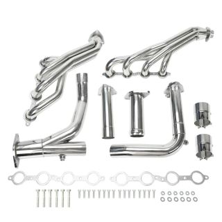 Long Tube Exhaust Header w/ Y-Pipe for 07-14 Chevy GMC 1500/2500/3500 4.8L 5.3L 6.0L 6.2L 2WD
