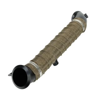 Black 3" Exhaust Turbo Downpipe System for 11-15 Chevy GMC 6.6L Duramax + Wrap