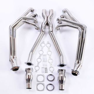 Long Tube Exhaust Header with X-Pipe for 97-04 Chevy Corvette LS1 LS6 C5 5.7L