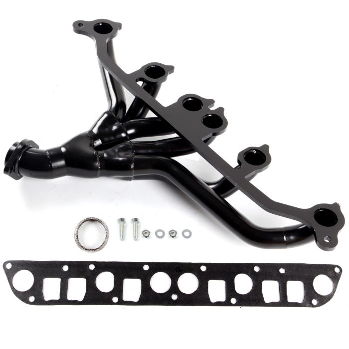 Black Exhaust Header Manifold for 1991-1999 Jeep Cherokee XJ Wrangler 4.0L