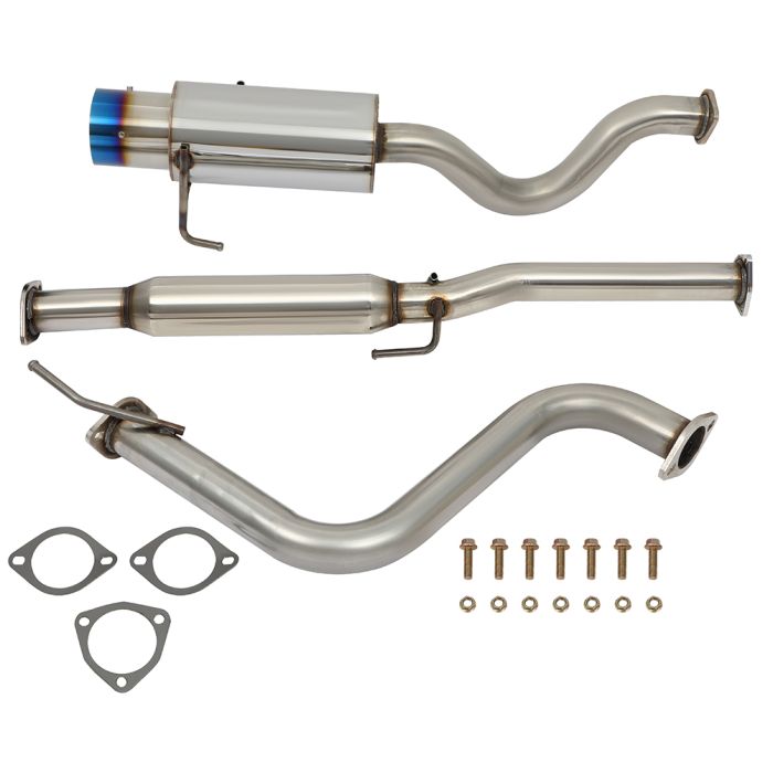 4.5 inch 1993-1997 Honda Civic del Sol 1.5L1.6L Burnt Tip Blue Muffler Catback Cat Back Exhaust System