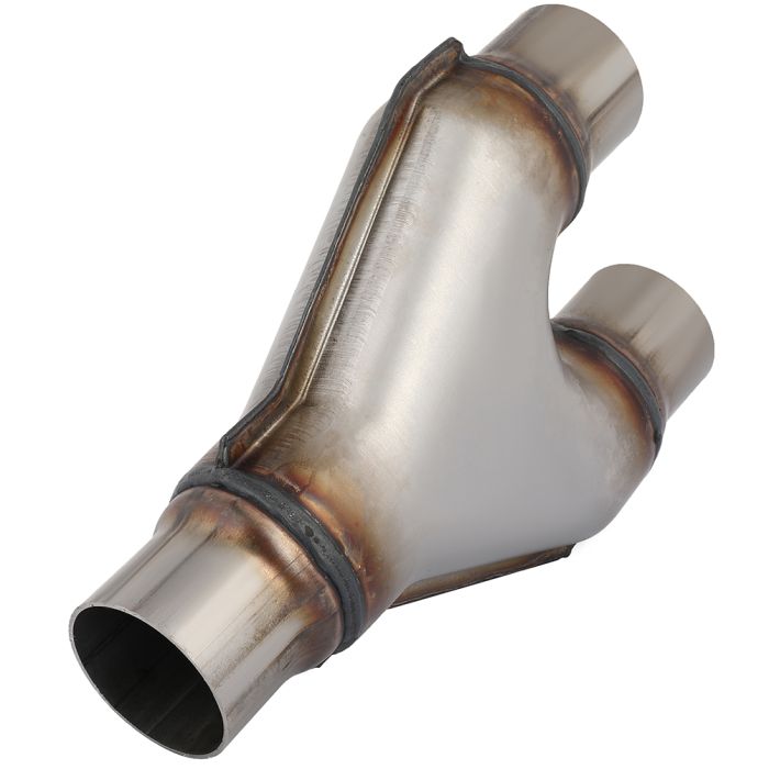 Dual Stainless Exhaust Y-Pipe Adapter Connector Coupling 2