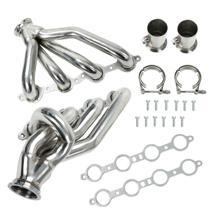 Shorty Header Exhaust for 1982-2004 Chevy GMC LS Swap S10 LS1 LS2 LS3 LS6 V8 1-5/8