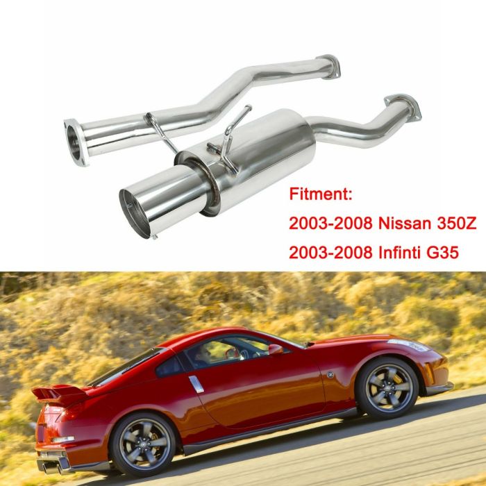 Full Stainless Steel Cat Back Exhaust Drift Spec for Nissan 350Z 2003-2009